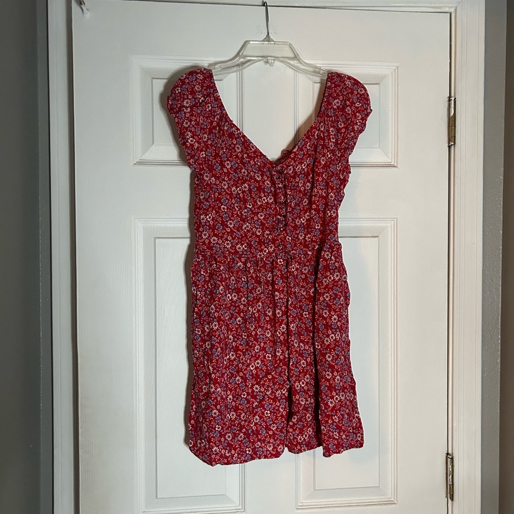 Aeropostal red floral midi dress